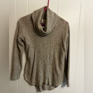 Cynthia Rowley Taupe Speckled Cowlneck Sweater